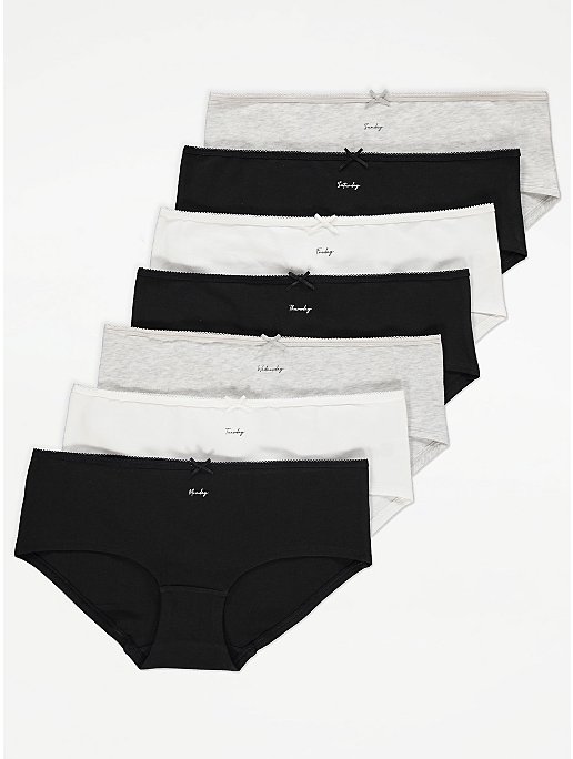 Mono Assorted Short Cut Days of The Week Knickers 7 Pack | Lingerie ...