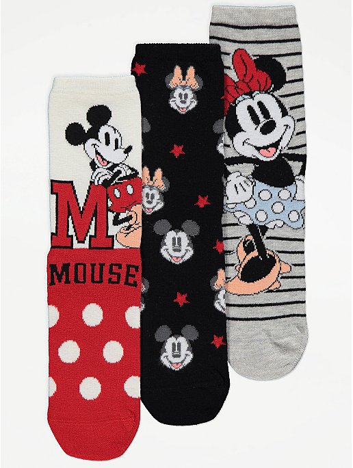 Disney Minnie Mouse Socks 3 Pack | Women | George at ASDA