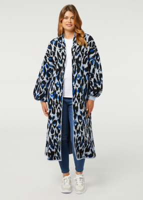 Blue Leopard Maxi Cardigan Sale & Offers at ASDA