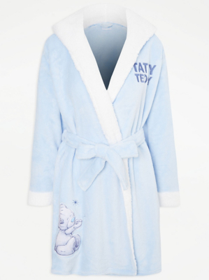 Tatty Teddy Slogan Print Blue Dressing Gown Women at ASDA
