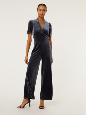 Navy Velvet Jumpsuit Women at ASDA