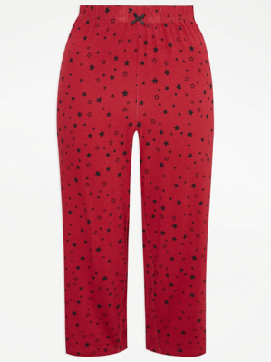 Red Star Print Cropped Pyjama Bottoms Women at ASDA