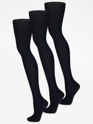 Navy 40 Denier Opaque Tights 3 Pack Women at ASDA