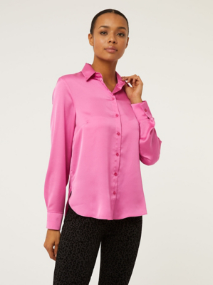 Pink Satin Shirt Women at ASDA