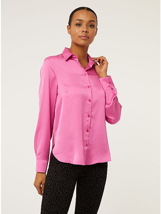 Pink Satin Shirt | Women | George at ASDA