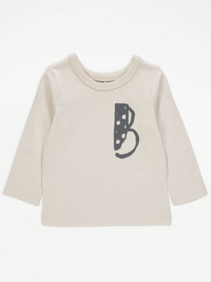 Stone Alphabet Letter B Spot Long Sleeve Top | Sale & Offers | George ...