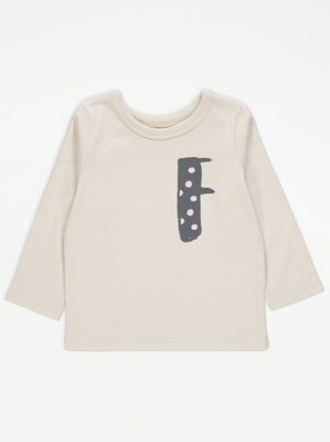 Stone Alphabet Letter F Spot Long Sleeve Top | Sale & Offers | George ...