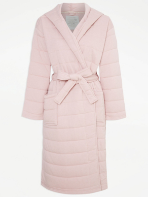 Pink Quilted Dressing Gown Lingerie at ASDA