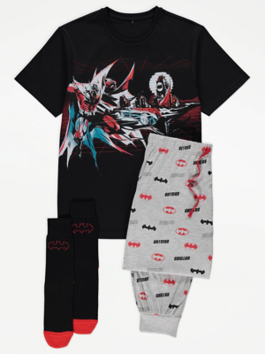 Pyjama Batman DC Comics Pour Garçons - T-shirt Et Pantalon Noir, Manches Longues, Coton Doux - 2