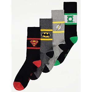 DC Comics Boys' 5 Pack Logo Ankle Socks 