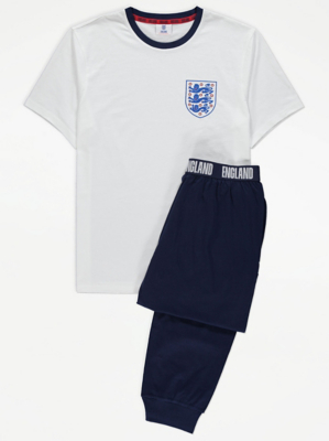 England White Badge Print Pyjamas Men at ASDA