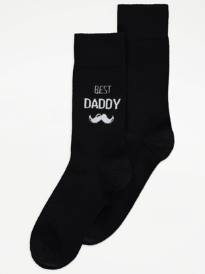 Black Best Daddy Ankle Socks Men at ASDA