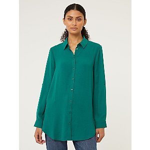 Green Roll Sleeve Shirt | Women | George at ASDA