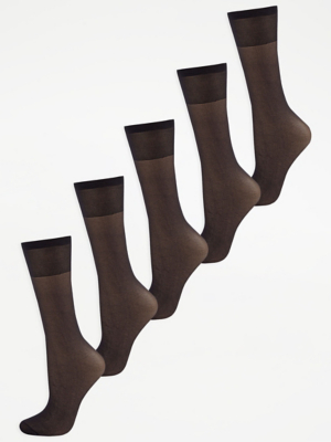 Black 15 Denier Knee High Stockings 5 Pack Women at ASDA