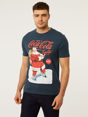 T-shirt noir oversize imprimé sous licence Coca Cola pour Noël