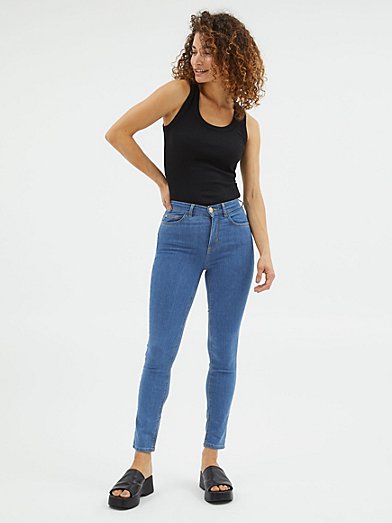 Black Wonderfit Slim Leg Jeans, Women