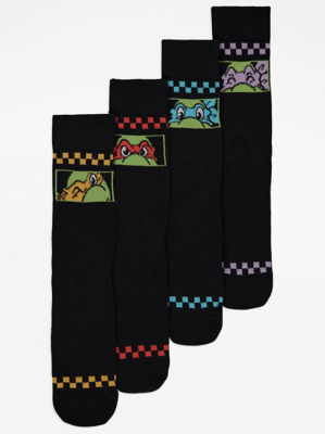 Teenage Mutant Ninja Turtles Character Print Socks 4 Pack Men