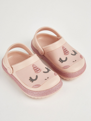 Cute Walk by Babyhug Clogs with Back Strap Unicorn Print - Pink