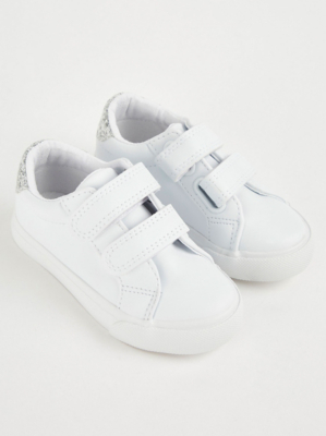 White Twin Strap Trainers | Kids | George at ASDA