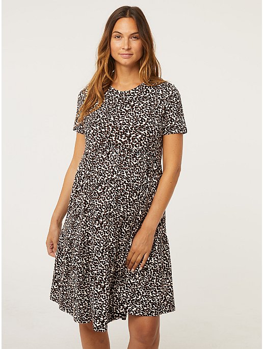 Maternity Leopard Print T-Shirt Dress | Women | George at ASDA