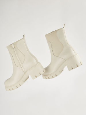 Cream Chunky Sock Boots Women at ASDA