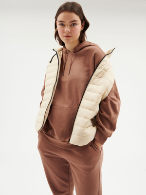 Cream Hooded Padded Gilet Women at ASDA