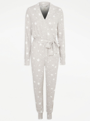 Grey Star Print Snit Loungewear Jumpsuit Sale & Offers at ASDA