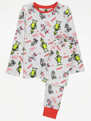 The Grinch Character Print Christmas Pyjamas Kids at ASDA