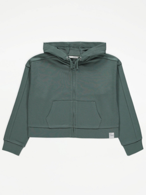 Khaki Basic Zip Up Hoodie Kids at ASDA