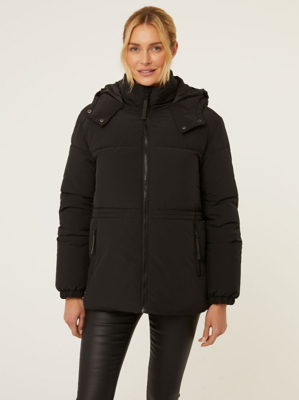Black Padded Coat Women at ASDA