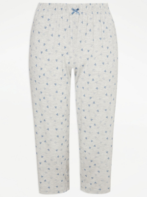 Grey Heart Cropped Pyjama Bottoms Women at ASDA