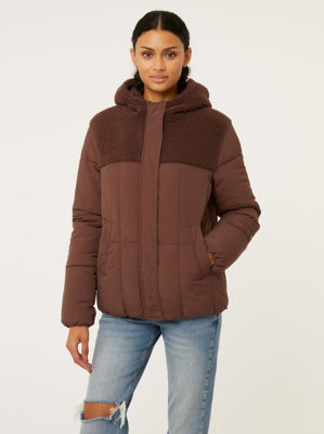 Chocolate Padded Coat Women at ASDA