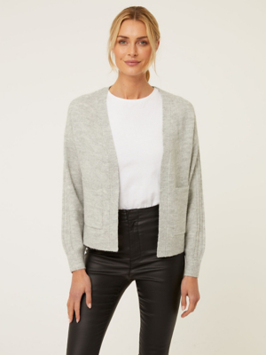 Grey Short Knitted Cardigan Women at ASDA