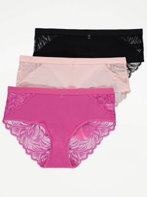 Purple Ribbed Luxe Midi Knickers 3 Pack Sale & Offers at ASDA