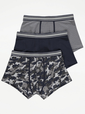 Navy Camouflage Hipster Boxer Shorts 3 Pack Sale & Offers at