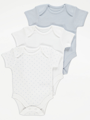 Short Sleeve Bodysuits 3 Pack Baby at ASDA