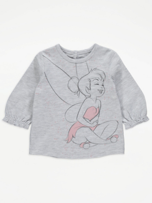 Disney Tinkerbell Grey Long Sleeve Top Baby at ASDA