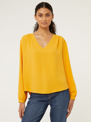 Ochre Yellow V Neck Shell Blouse | Women | George at ASDA