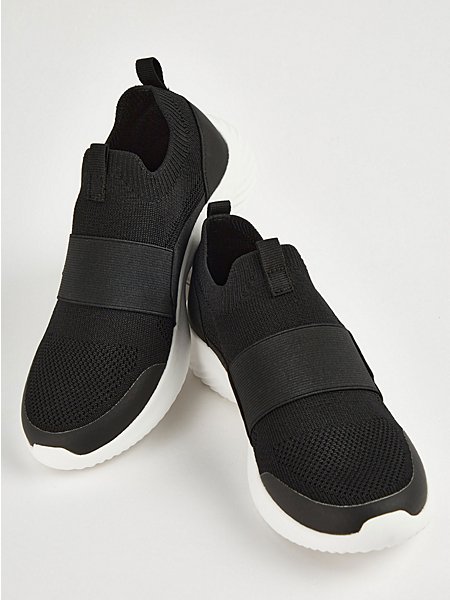Black Knitted Slip On Trainers | Women | George at ASDA