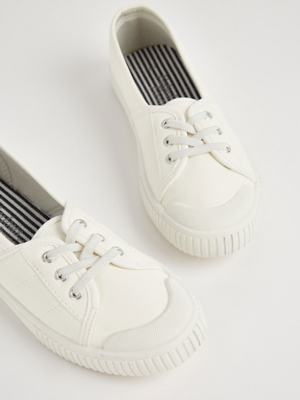 White Lace Front Slip On Pumps Women at ASDA