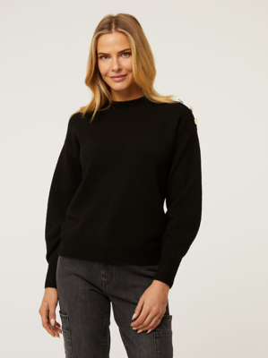 Black Gold Hardware Knitted Jumper Women at ASDA