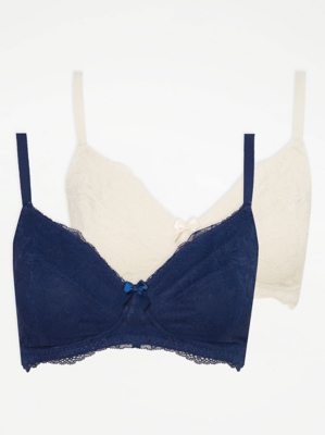Post Surgery Lace Non Padded Bras 2 Pack Women at ASDA