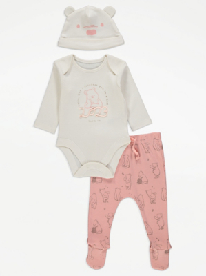 Disney Winnie The Pooh Born in 2023 Bodysuit Leggings and Hat Outfit