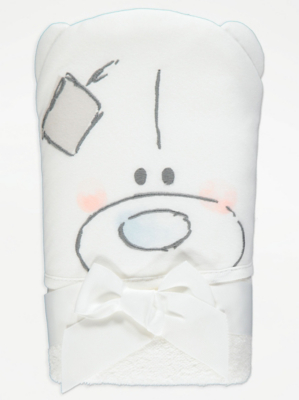 Tiny Tatty Teddy White Hooded Towel Baby at ASDA