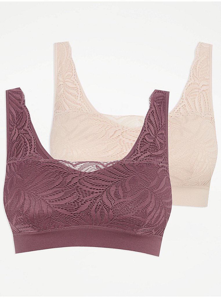 Seamless Bra with Lace Overlay