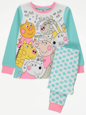 Peppa Pig Mint Green Character Print Pyjamas | Sale & Offers | George ...