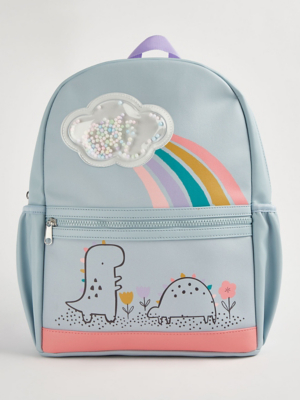 Blue Rainbow Dinosaur Backpack Kids at ASDA