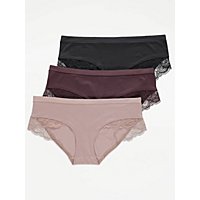 Lace Trim Comfort Short Knickers 3 Pack | Lingerie | George at ASDA