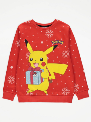 Pokémon Pikachu Character Print Christmas Jumper | Kids | George at ASDA
