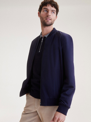Navy Lightweight Bomber Jacket Men at ASDA